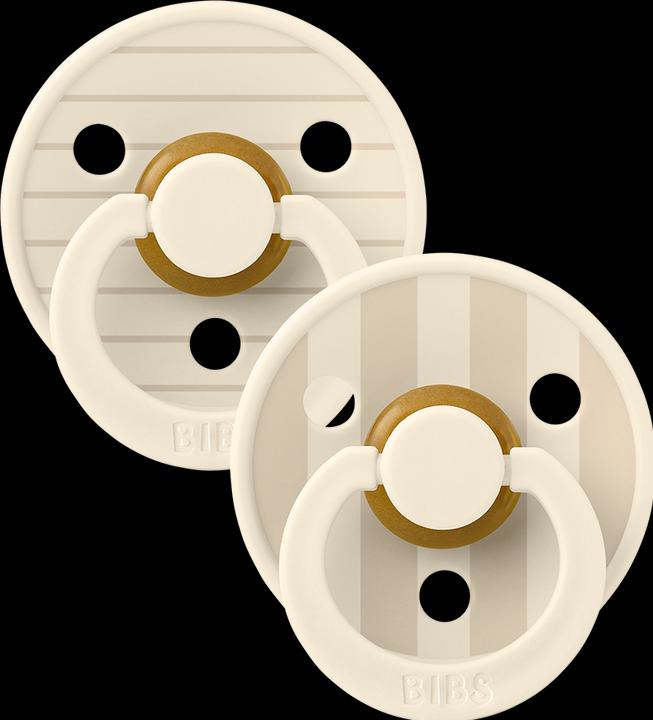 Produktbild Bibs Studio Nuggi Colour 2 PACK Latex Round 6-12m Pin Ivory Vanilla Mix (2 x, 6 - 12 Monate)