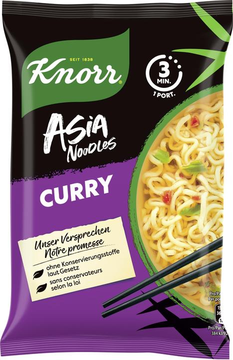 Actual product image Knorr Asia Noodles Curry Bag, Asian instant noodles snack, prepared in just 3 minutes. (70 g)