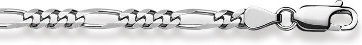 Image du produit Natsumi Schmuck Collier en or jaune 18K/750 Figaro 2.9mm 42 cm (Or blanc 750/18 K, 42 cm)