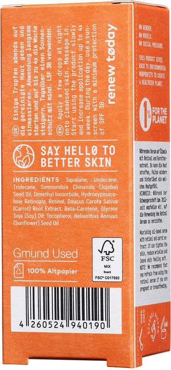 Nährwerte und Zutaten Nø Cosmetics renew tøday Retinol Serum (20 ml)