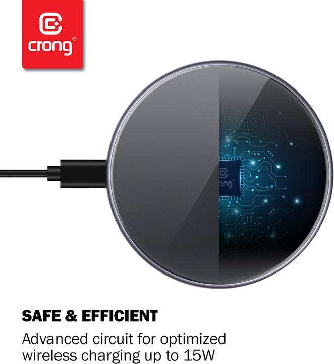 Actual product image Crong charger Induction 3 A (CRG-PS15W-BLK) (15 W)
