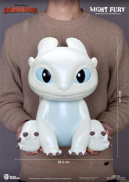 Produktbild Beast Kingdom Drachenzähmen leicht gemacht Funktional Figure Spardose Light Fury 35 cm (35 cm)