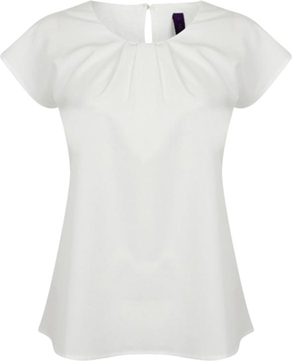Henbury Top Mit Faltendesign Vorne Kurzärmlig