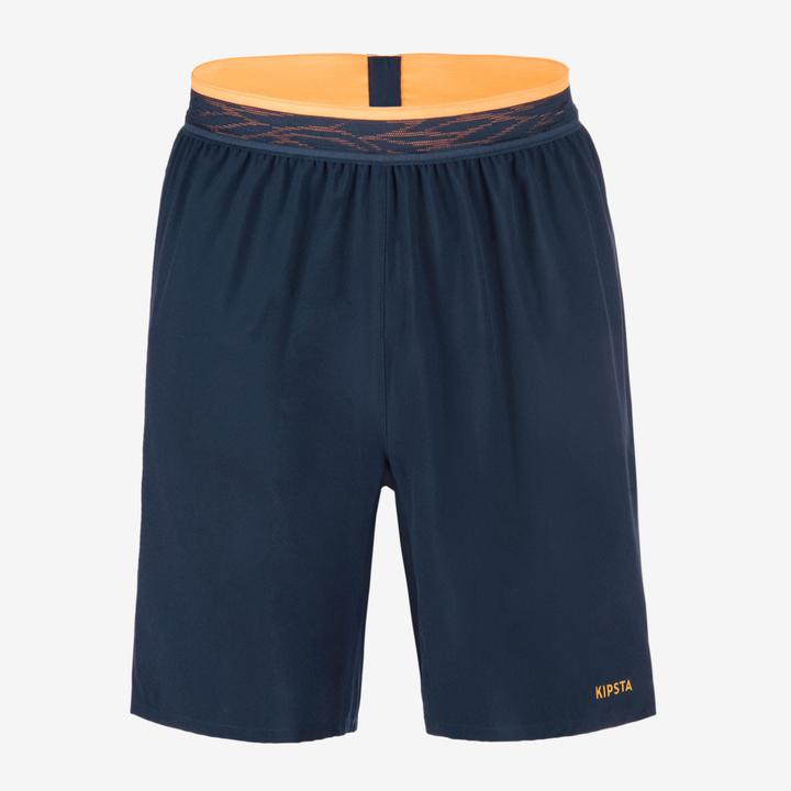 Actual product image Kipsta Ladies/men's football shorts - CLR navy blue/orange (M)