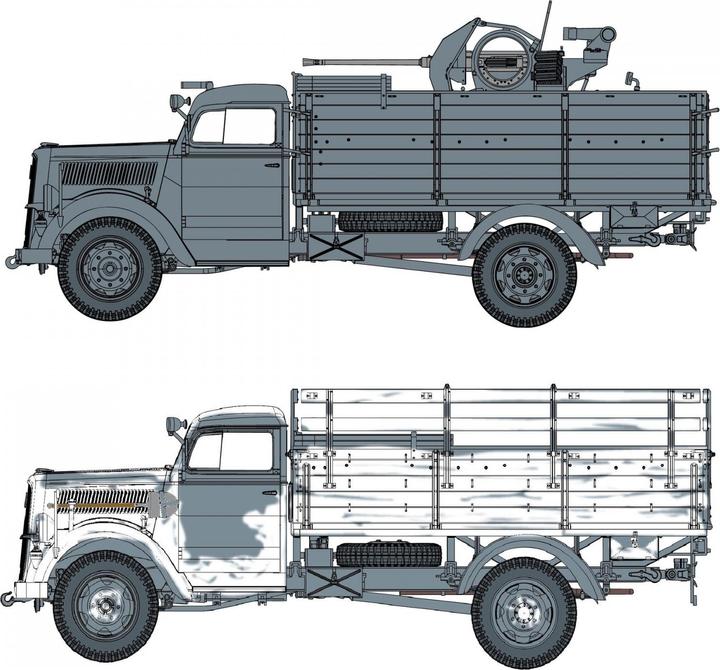 Immagine prodotto 1:35 Camion merci tedesco 3t 4x2 con FlaK38 da 2cm
