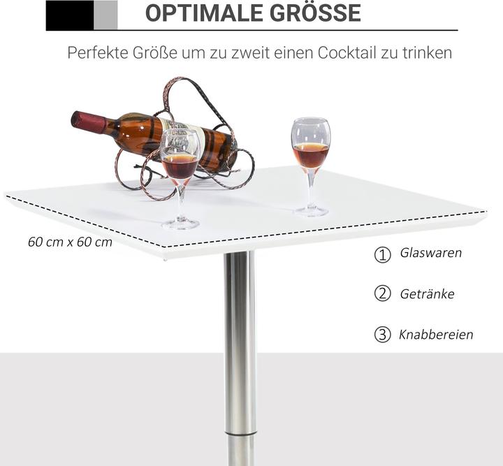Produktbild Homcom Bistrotisch höhenverstellbar (60 x 60 x 92 cm)
