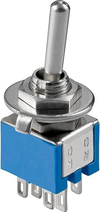 Immagine prodotto Goobay Kippschalter Miniatur, 2x UM, 6 Pins, blaues Gehäuse