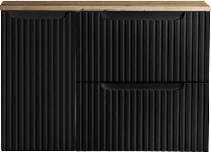 Produktbild En.Casa Waschtisch Skelbolu 80x60x40 cm Schwarz/Eichenoptik