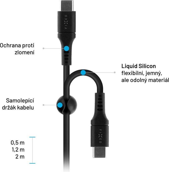 Produktbild Fixed Liquid-Silicone-Kabel USB-C/USB-C (0.50 m, USB 2.0, 60 W)