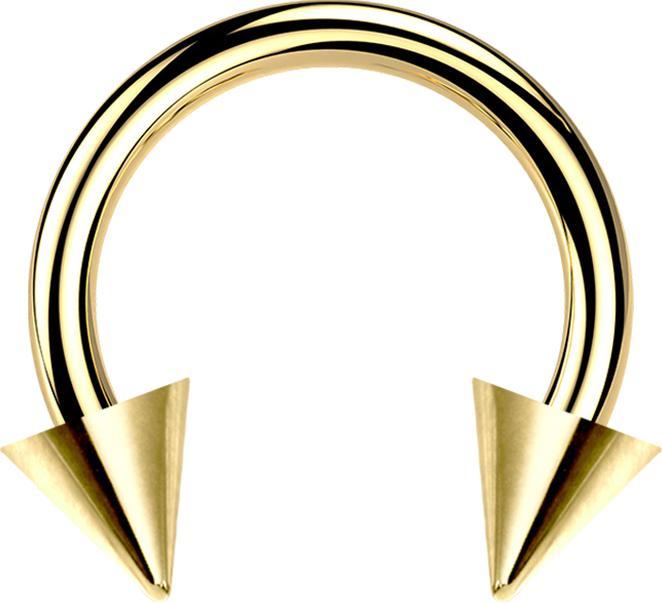 Actual product image Star Piercing Micro Circular Barbell gold plated with two cones (Surgical steel 316L, without brass)