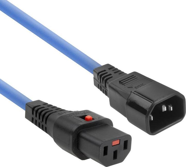 Iec Lock 230V connection cable C13 lockable - C14 blue 2.00 m (2 m)