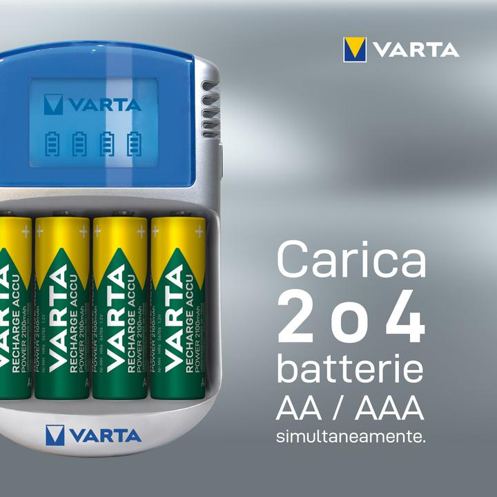 Immagine prodotto Varta LCD Charger (1 pz., AAA, AA, 2600 mAh, Caricabatterie senza batteria)