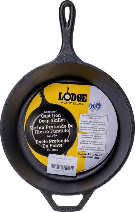 Produktbild Lodge Patelnia żeliwna głęboka 26 cm (Bräter + Schmortopf, Gusseisen)