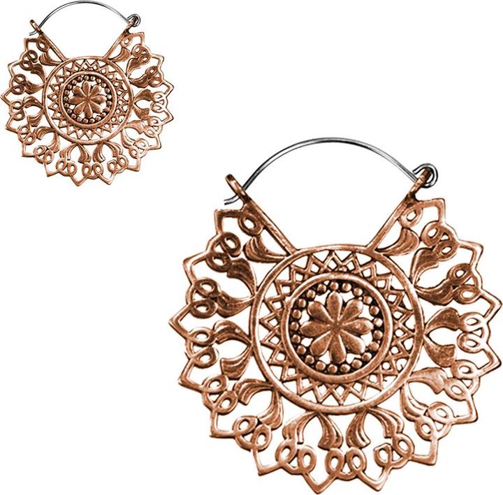 Star Piercing Ohrring rosegold Sonne mit Blume (ohne Messing, Kupfer)