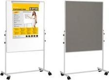 Produktbild Bi-Office Mobiles zweiseitiges Whiteboard 100x100, weiss magnetisch und grauer Filz, Aluminiumrahmen (100 x 100 cm)