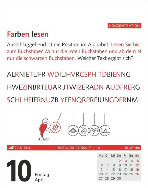 Productafbeelding Harenberg Meyers Grips-Gymnastik Tagesabreisskalender 2026 - Das tägliche 5-Minuten-Training für Gedächtnis (Duits, Philip, KIEFER, 2025)
