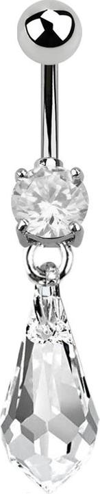 Immagine prodotto Star Piercing Banana in argento con ciondolo in cristallo Swarovski a goccia lunga (Acciaio chirurgico 316L, senza ottone)