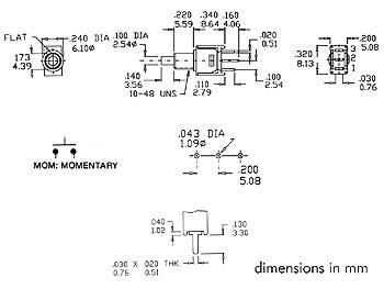 Immagine prodotto Velleman Interruttore a pulsante subminiaturizzato verticale a 90° Spst Off-(On)