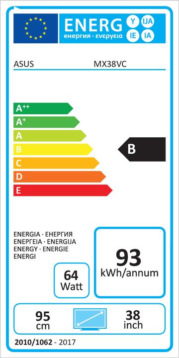 Energy Label ASUS MX38VC (3840 x 1600 pixels, 38")