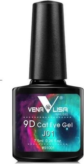 Venalisa 9D Cat Eye Gellack J01 UV/LED (Blau Lila Glitzer, UV-Gel Lack)