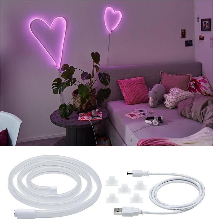 Paulmann Neon Colorflex USB Stripe (Pink, 100 cm, Indoor)