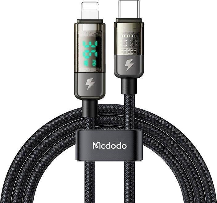 Image du produit Mcdodo CA-3600 Câble USB-C vers Lightning, mise hors tension automatique, 36W, 1.2m (noir) (1.20 m, 36 W)