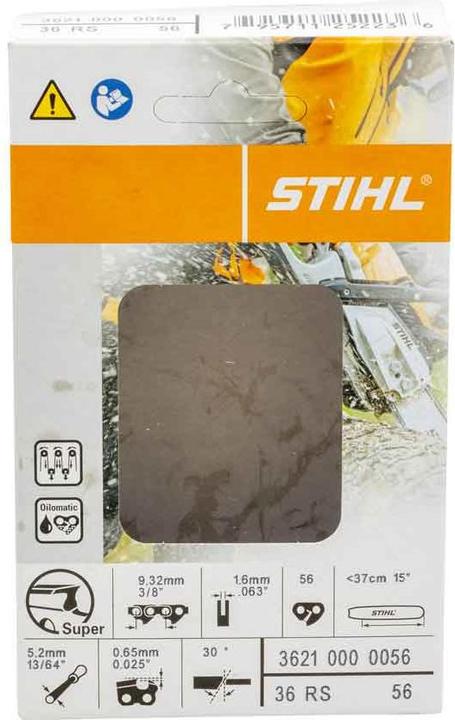 Image du produit Stihl Chaîne de tronçonneuse 3/8 1,6 mm 56 GL - 37 cm burin complet RSC (Scie, Chaîne de sciage)