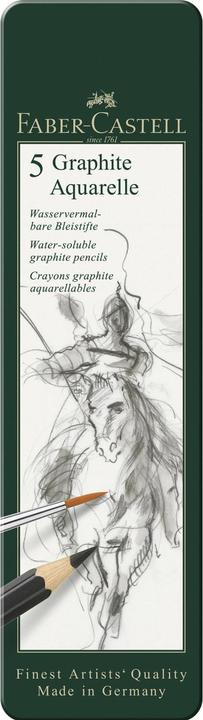 Faber-Castell Aquarelles au graphite (3.30 mm, HB, 2B, 6B, 8B, 4B, 5 x)