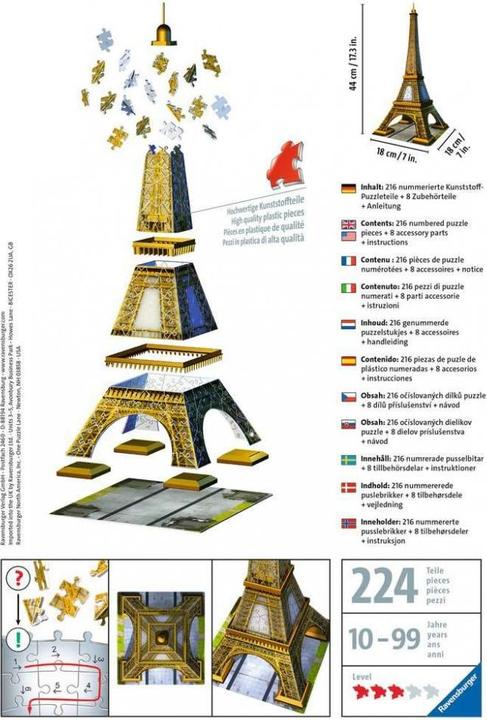 Produktbild Ravensburger 3D Eiffelturm (216 Teile)