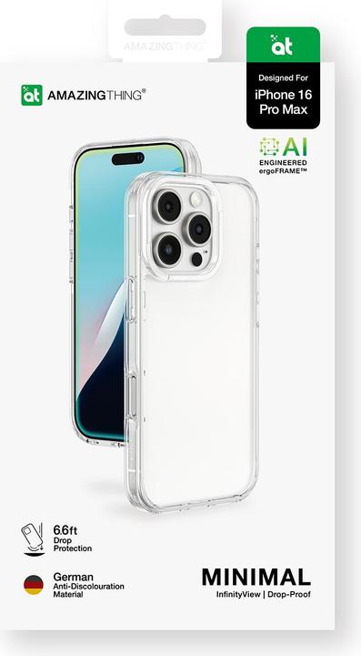 Image du produit Amazingthing Minimal Case für iPhone 16 Pro Max, Silikonhülle, Transparent (Apple iPhone 16 Pro Max)