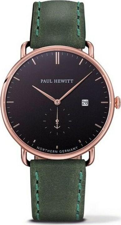 Produktbild Paul Hewitt Grand Atlantic Line Black Sea Rose Gold Leather Green (Analoguhr, 42 mm)