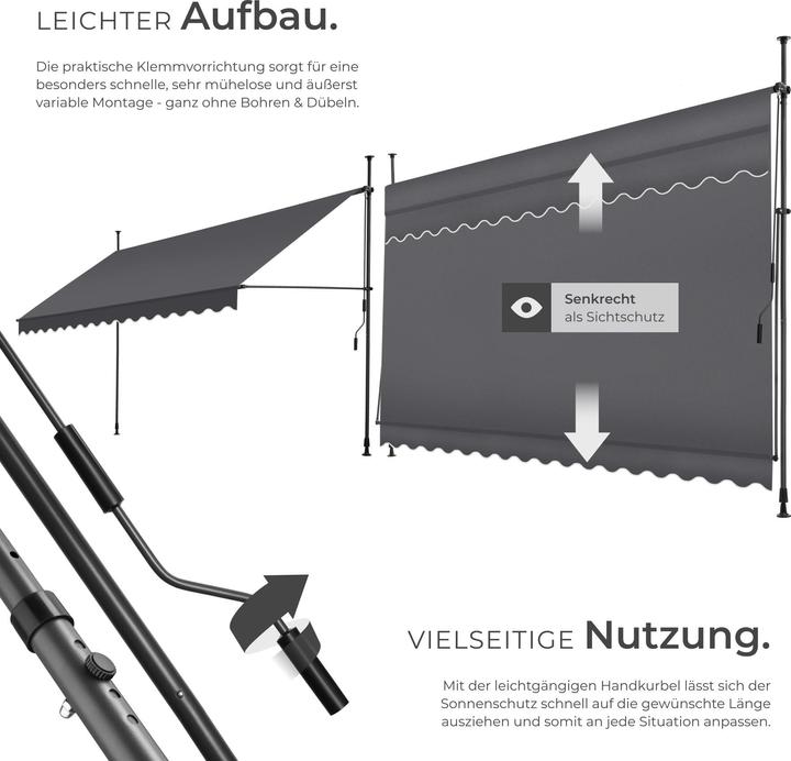Produktbild tectake Klemmmarkise (4 m)