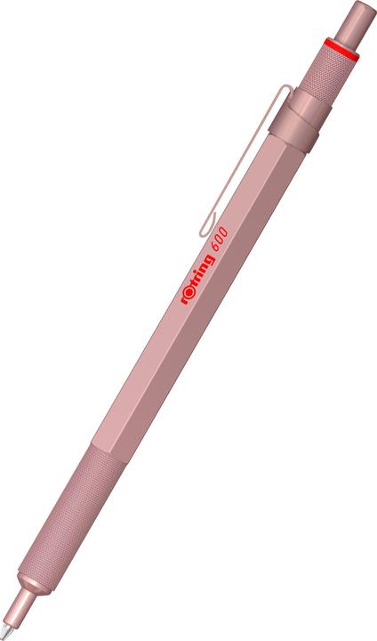 Rotring Kugelschreiber 600 Metallic-Rosegold M schwarz Geschenkbox (Metallic-Rosegold, 1 x)