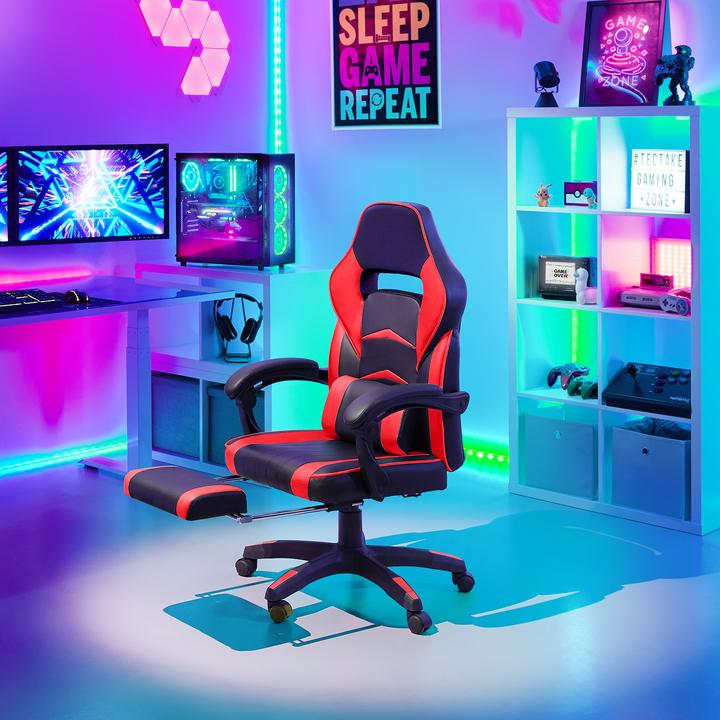Produktbild tectake Racing Bürostuhl mit Fussstütze