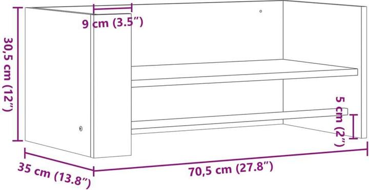 Actual product image VidaXL Wall shelf (70.5 x 35 x 30.5 cm)