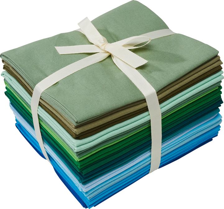 Stafil XXL Stoffpaket Patchy Uni "Blau-Grün-Oliv-Grau", 17 Zuschnitte à 45 x 55 cm
