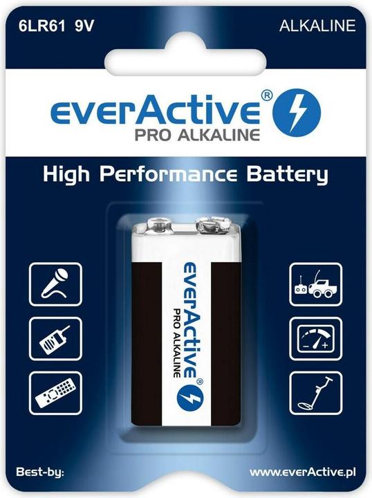 Actual product image Everactive Alkaline battery 6LR61 9V (R9*) Pro (1 pcs., AA, 650 mAh)