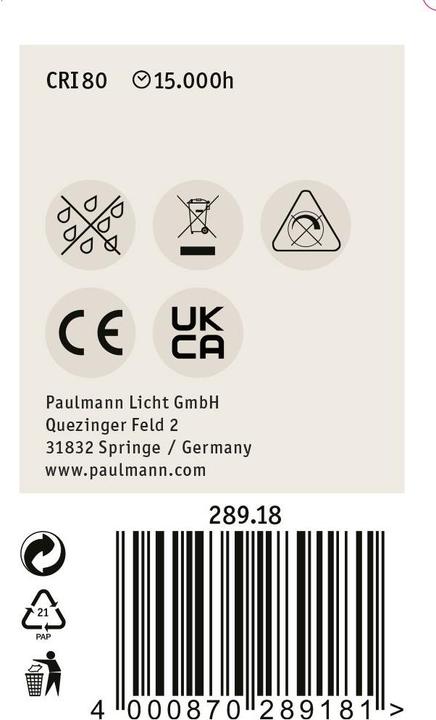 Productafbeelding Paulmann LED Druppel Filament E14 (E14, 0.60 W, 806 lm, 1 x, E)
