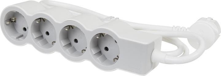 Actual product image Legrand Flat socket strip 4x socket, 1.5 metre cable white-grey 694552 (4 x, CEE 32/3, 1.50 m)