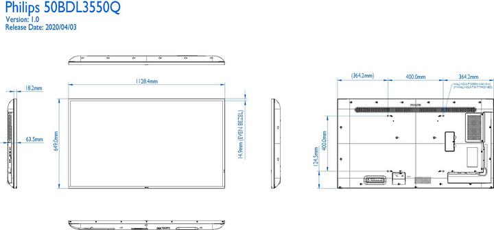 Produktbild Philips Public Display 50BDL3550Q/00 Signage Solutions Q-Line (3840 x 2160 Pixel, 50")