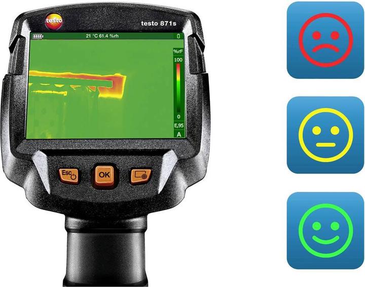 Actual product image Testo 871s Building diagnosis set Thermal imaging camera -30 to +650 °C 240 x 180 pixels 9 Hz