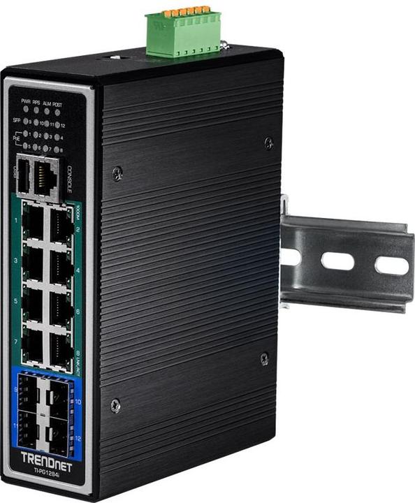Produktbild Trendnet 8x POE+, 4x SFP 17.86 Mpps, CLI, HTTP/HTTPS, SNMP, IGMP, VLAN, QoS (8 Ports)