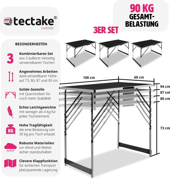 Image du produit tectake Tables à tapisser (300 x 60 cm)