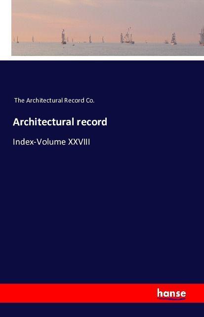 Actual product image Architectural record (2016)