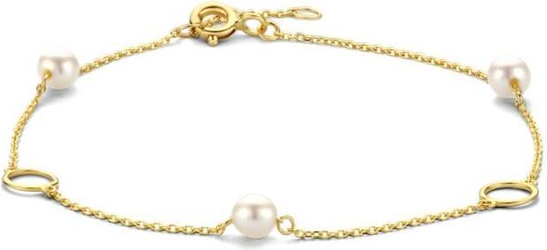 Image du produit Marie Celeste Armband Perlen und Kreise 16,5 - 17,5 - 18,5 cm - 5,5 mm - Gold (18.50 cm, Or jaune 14 carats)