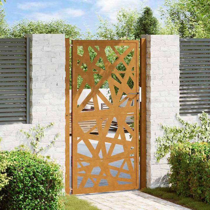 Produktbild VidaXL Gartentor 105x180 cm Wetterfester Stahl Lichtdesign Zauntor Outdoor Tor