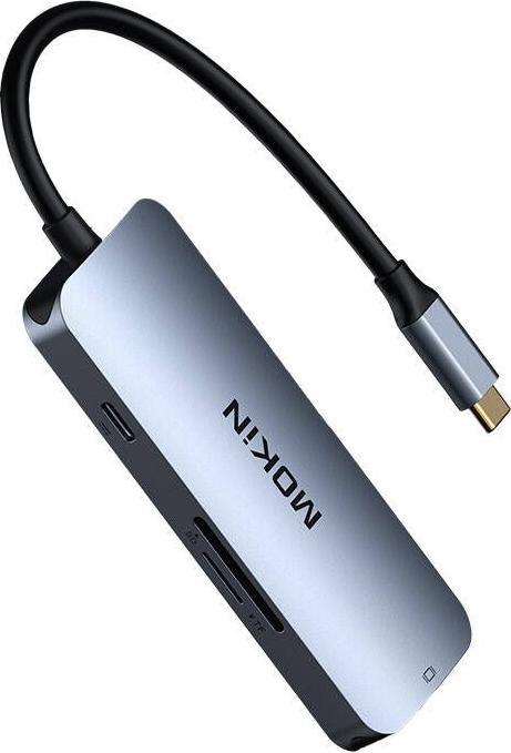 Produktbild Mokin 7 in 1 Multiports Hub USB-C to 3x USB3.0+ SD/TF + HDMI + PD (silver) (USB-C, 4 Ports)