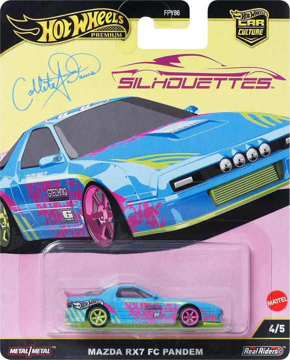 Actual product image Hot Wheels Premium Car Culture Silhouettes Mazda RX7 FC Pandem 1:64 Scale Collectible Toy Vehicle