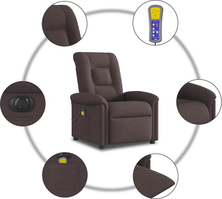Produktbild VidaXL Massagesessel Elektrisch Dunkelbraun Stoff