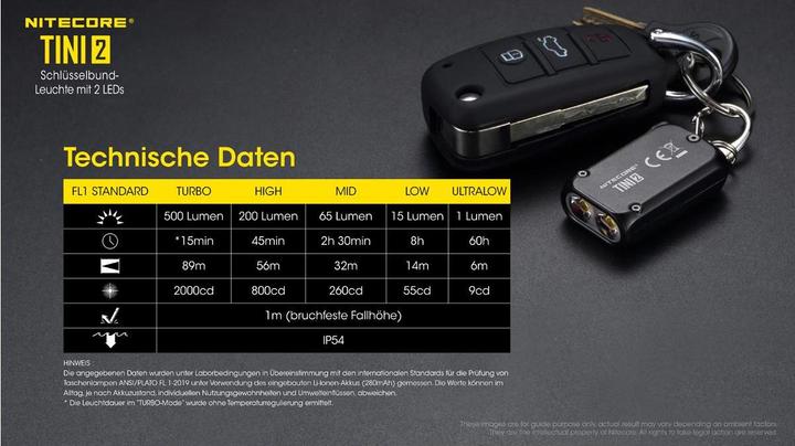 Produktbild Nitecore TINI 2 - 500 Lumen, grau (4.70 cm, 500 lm)